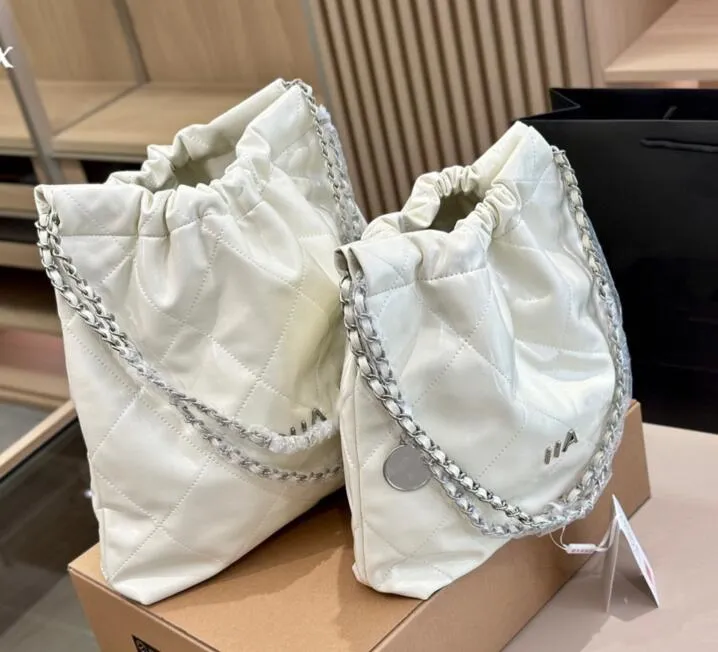 Designer Leather Tote Bag With Silver Chain Large Grand Seasalt Bags