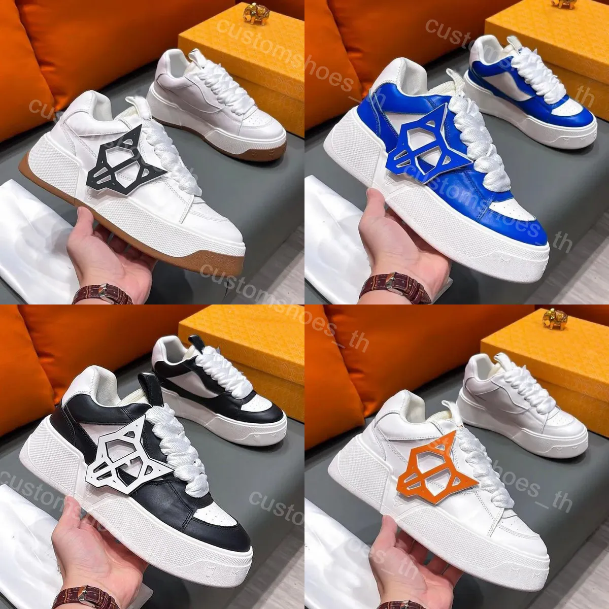 Designer Sneakers Naked Wolfe Casual Shoes Men Trainers Chunky Platform Sneaker Canvas Flat Rubber Shoe High Street Leather Trainer Fashion Outdoor
