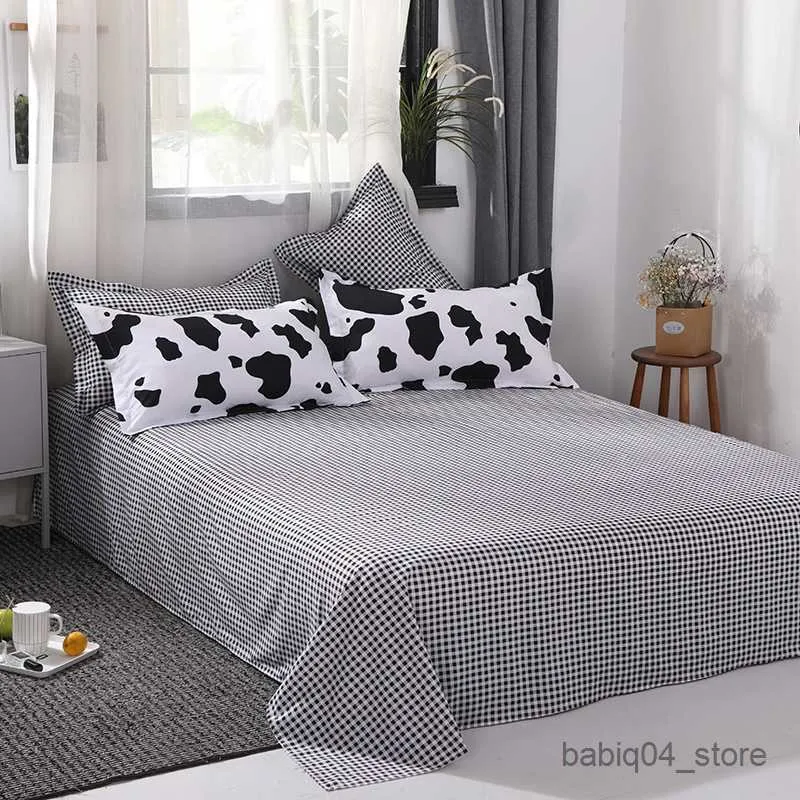 寝具セットスポットホームテキスタイル寝具セットリアクティブ印刷サイド羽毛布団カバーベッドシートカバー竹繊維R230901