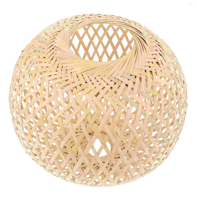Hängslampor lampskärm täcker prydnad enkel stil ljus bambu hantverk tillbehör ljusstake hem vävning dekorativ