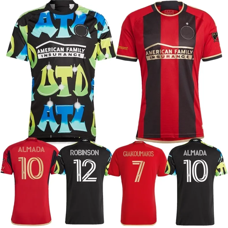 2023 2024 Atlanta United Soccer Jerseys 23 24 Away Almada Giakoumakis Robinson Home Black 404 Football Shirt