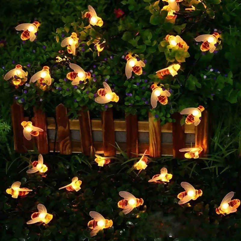 Garden Decorations Solar Star Bee String Lights LED Outdoor Waterproof Stair Step Sunlight Ice Cube Brick Lamp For Yard Landscape Decoration 230822