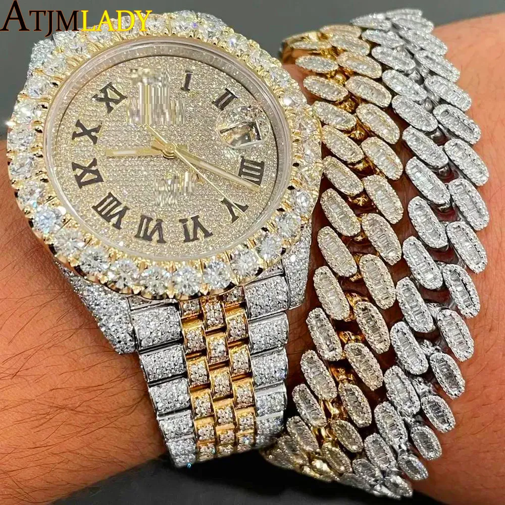 Bracelets de charme Hip Hop Bling Zircon Cubique Pavé 16mm Bracelet à Lien Cubain pour Femmes Hommes Plein S Glacé Miami Bijoux 230822