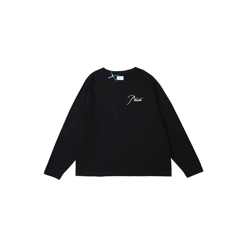 男性S TシャツRHUDE 2023刺繍ビンテージラグラン長袖Tシャツ230822