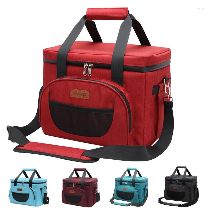 Bolsas de almacenamiento Bolsa refrigeradora de 16l / 28l con correa para el hombro Campamento Picnic Gran capacidad con aislamiento 40 Cerveza Contenedor de comida Almuerzo