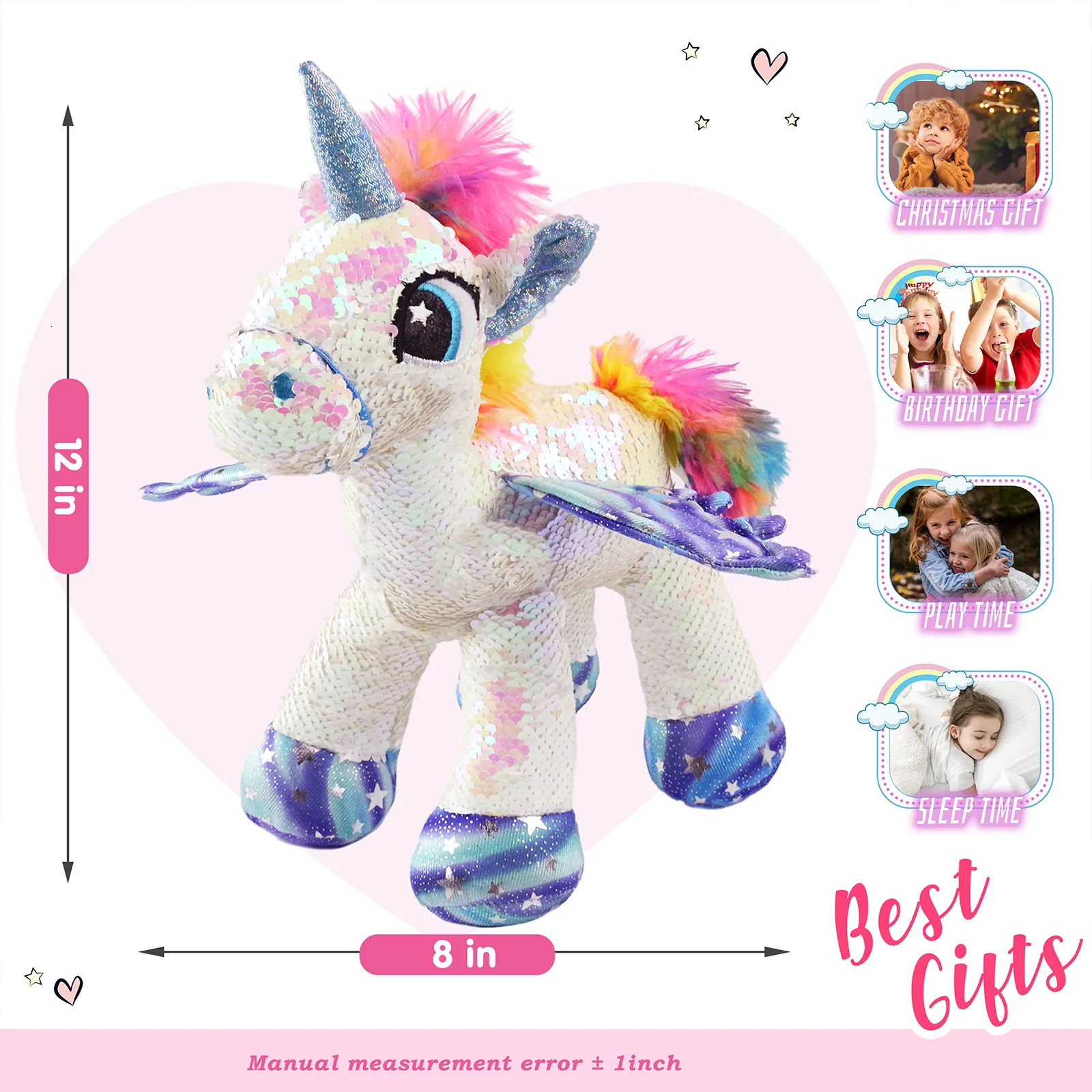 Iscream rotory unicorn reversible sequin pillow