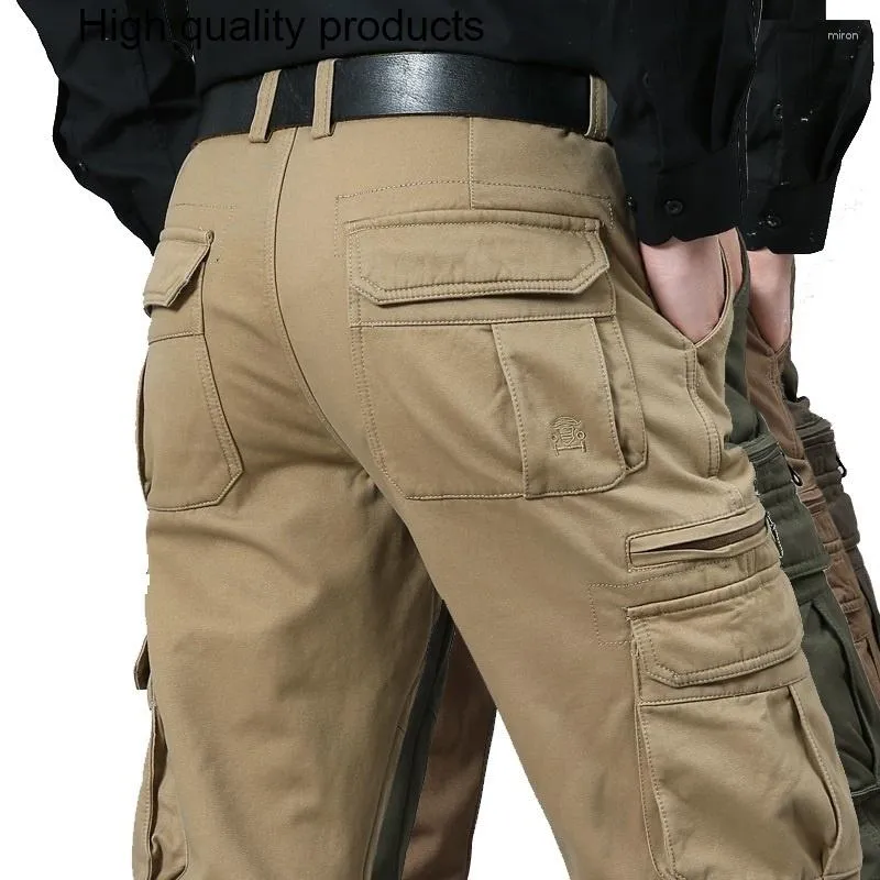 Pantalon Cargo décontracté en coton pour hommes, salopette multi-poches, militaire tactique de l'armée, Baggy droit, pantalon Long, grande taille 48