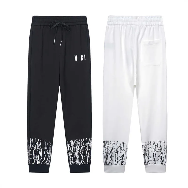 Men's Jogger Brand casual pants Fitness Women's Tracksuit Bottoms Tight tracksuit pants Long pants Black - White gymM-2XL