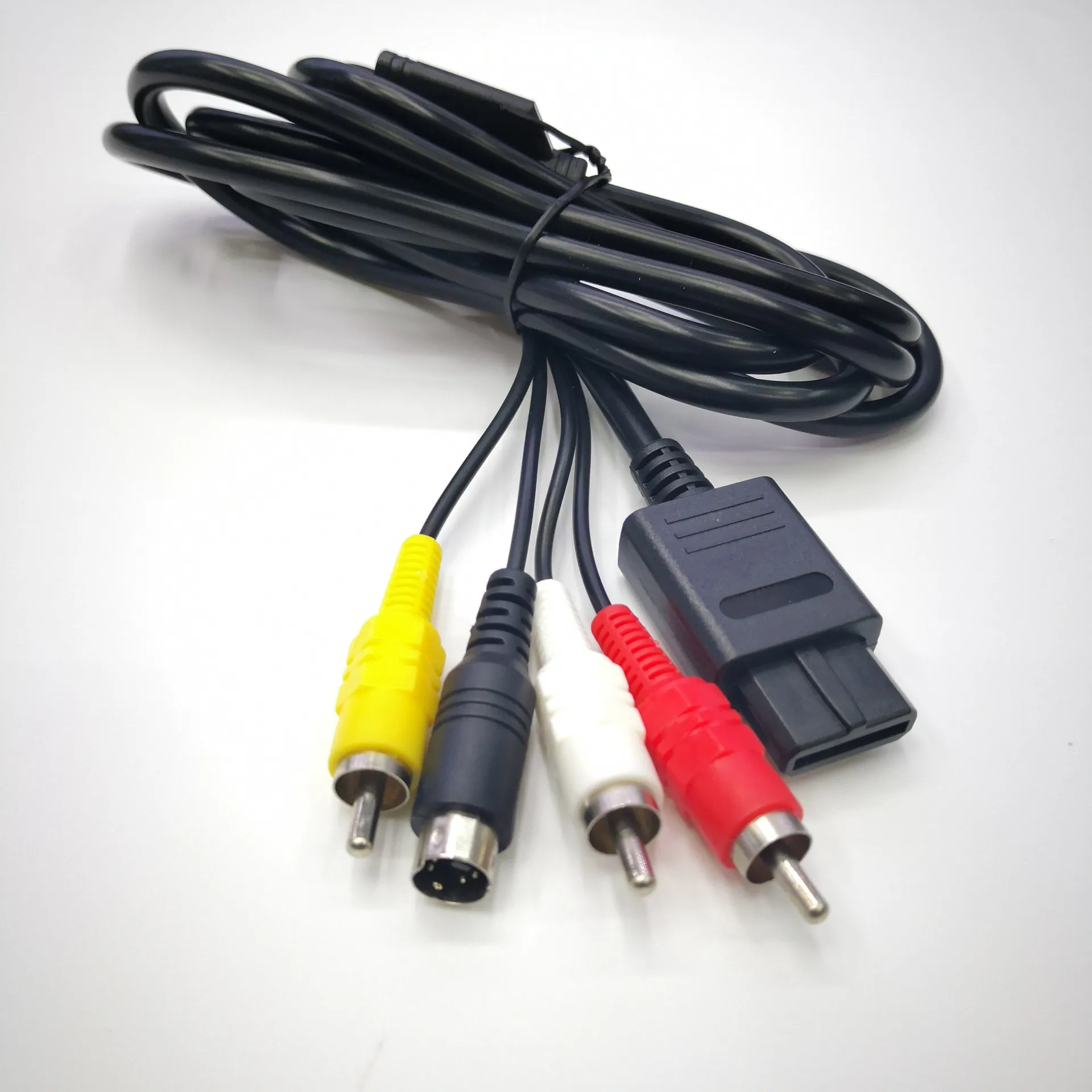 Cabo S-Video de 1,8 m de 6 pés 3RCA AV CABO COMPOSTO DE COMPOSTO PARA NINTENDO GAMECUBE 64 SNES NGC N64 ACESSÓRIO DE JOGOS