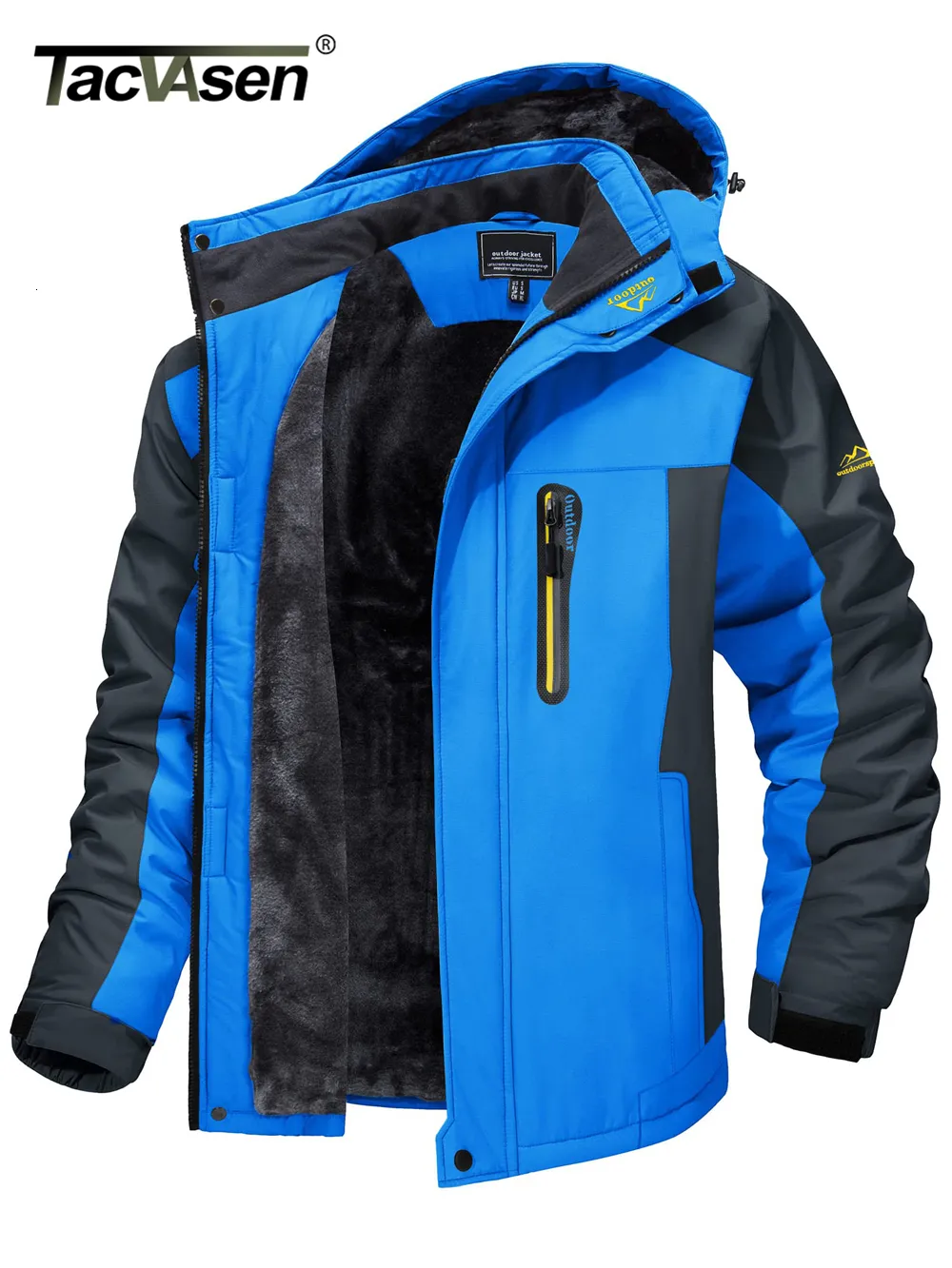 Mens rain jacket top with removable liner