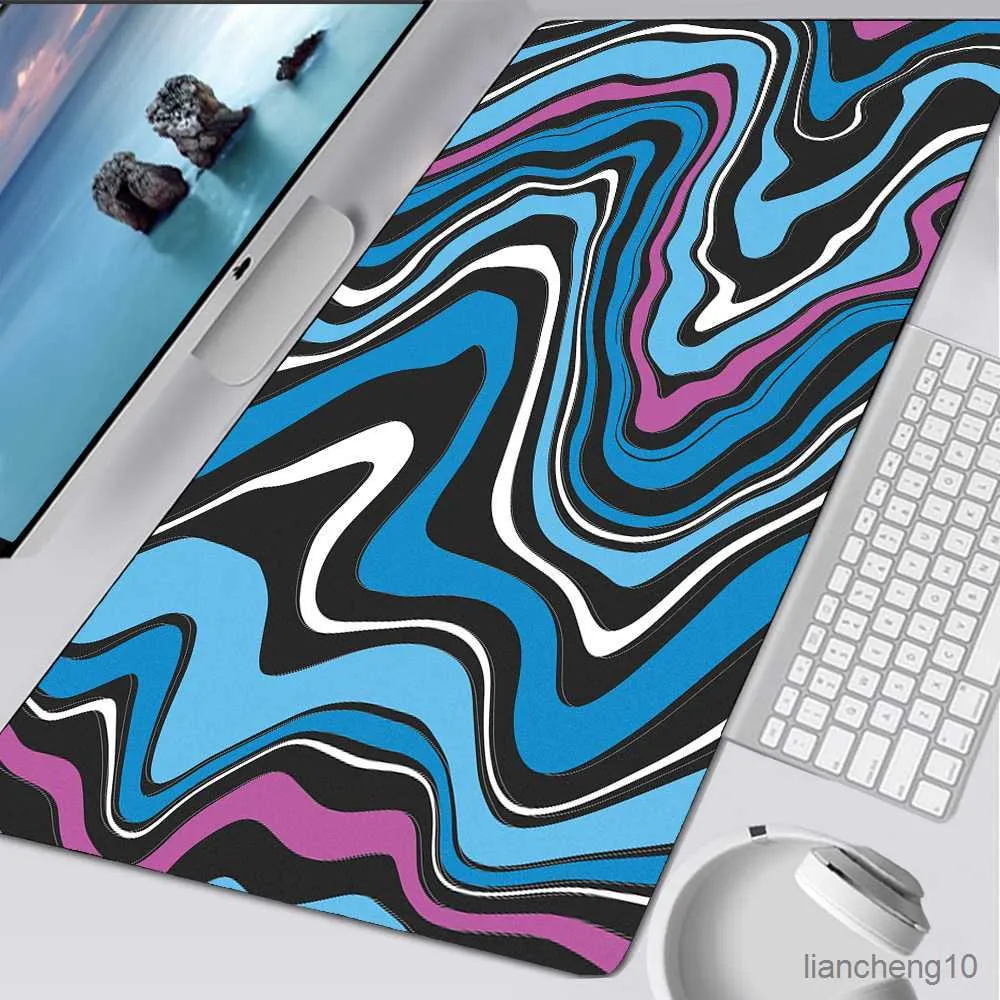 Mouse Pads Wrist Liquid Blue Gaming Mouse Pad Speed Company Large Desk Mat Computer Washable Keyboard Mouse Pad 90x40cm Office R230823