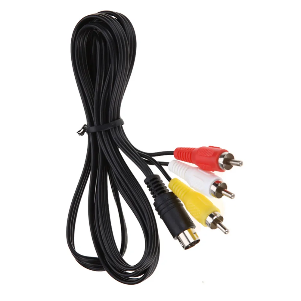 Câble Audio-vidéo AV 3 RCA 1.8m 9 broches, cordon adaptateur de connexion A/V pour Sega Genesis 2 3 Game Wire