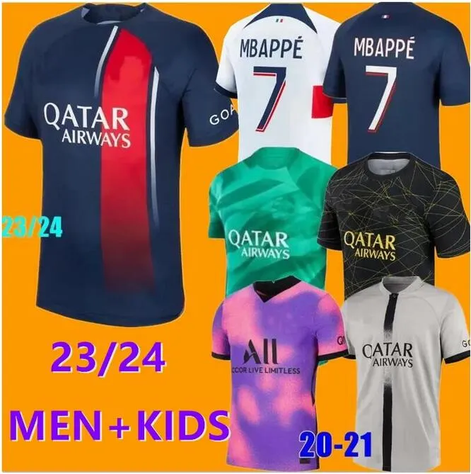 Maillot de Foot Soccer Jerseys 21 22 23 23 2023 2024 Mbappe Hakimi Рубашка для мужчин Дети Женщины Hommes Enfant