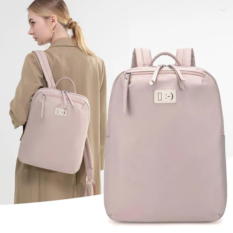 Mochila para ordenador de trabajo para mujer, mochila Oxford para ordenador  portátil, Bolso de viaje para estudiante (rosa)