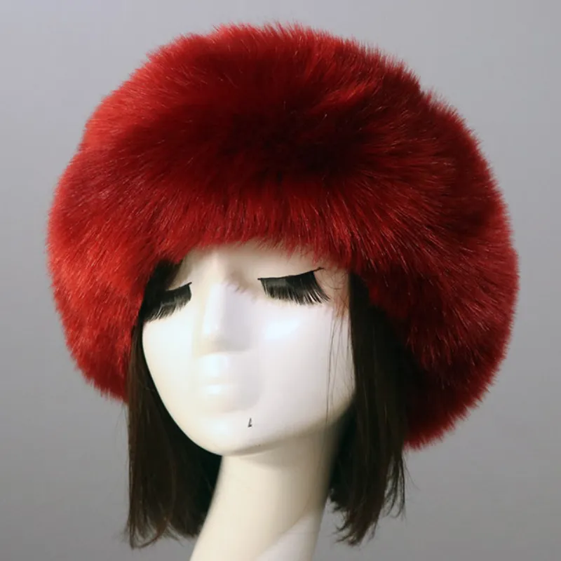 Beanie/Kafatası Kapakları HT3452 Kürk Şapka Kadınlar Kalın Sıcak Sahte Kürk Rus Şapkası UShanka Bayanlar Kafa Kafa Şapkaları Kadınlar İçin Kadın Kış Şapkaları Head Band 230822