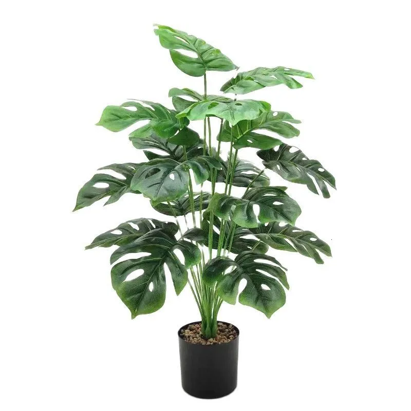 Faux verdure florale 57 cm 75 cm plante artificielle nordique 18 feuilles arrière de tortue feuille de longévité décoration intérieure grand vert faux bricolage 230822
