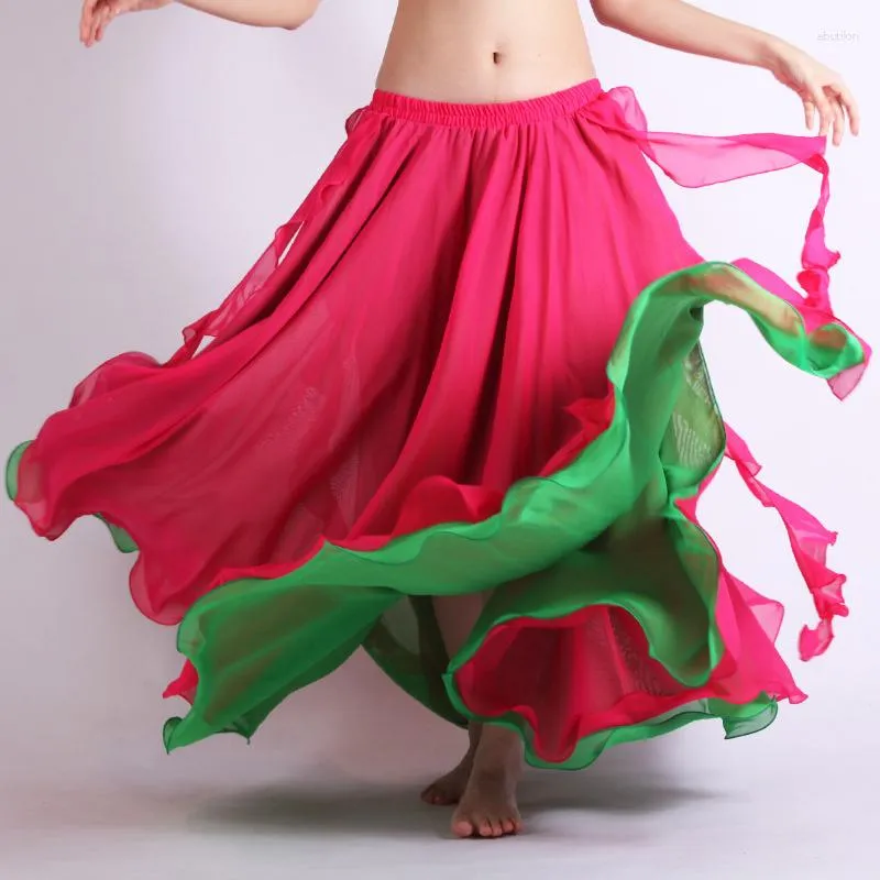 Stage Wear 360 Degree Large Hem Skirt Xinjiang Uygur Dance Practice Folk Dancing Costume Belly Half Slit Skirts Carnival Dress