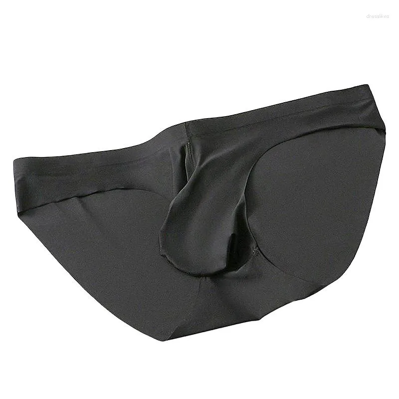 Mens Quick Drying Ice Silk Seamless Underwear With Convex Pouch Solid Color  U Summer Crotchless Briefs From Dresslikes, $7.22