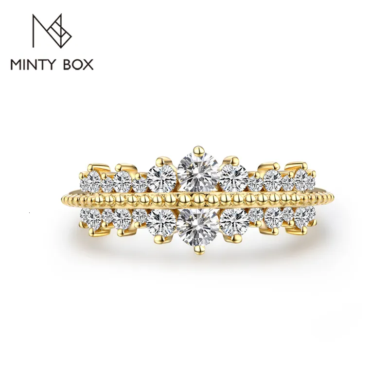 Eheringe Mintybox Brilliant Cut 3 0mm Ring für Frauen Männer rein 18k 14k 10k Gelbgold Engagement Luxus Party Geschenk 230822