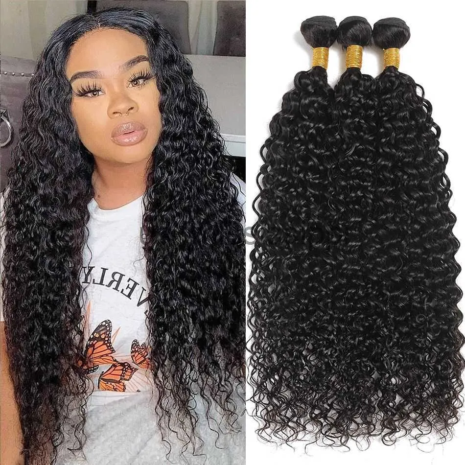 Synthetic Wigs Water Wave Bundles 12A Brazilian Human Hair Weave 134PCS Deep Kinky Curly Hair 100gpc Cheap Virgin Hair Natural x0823