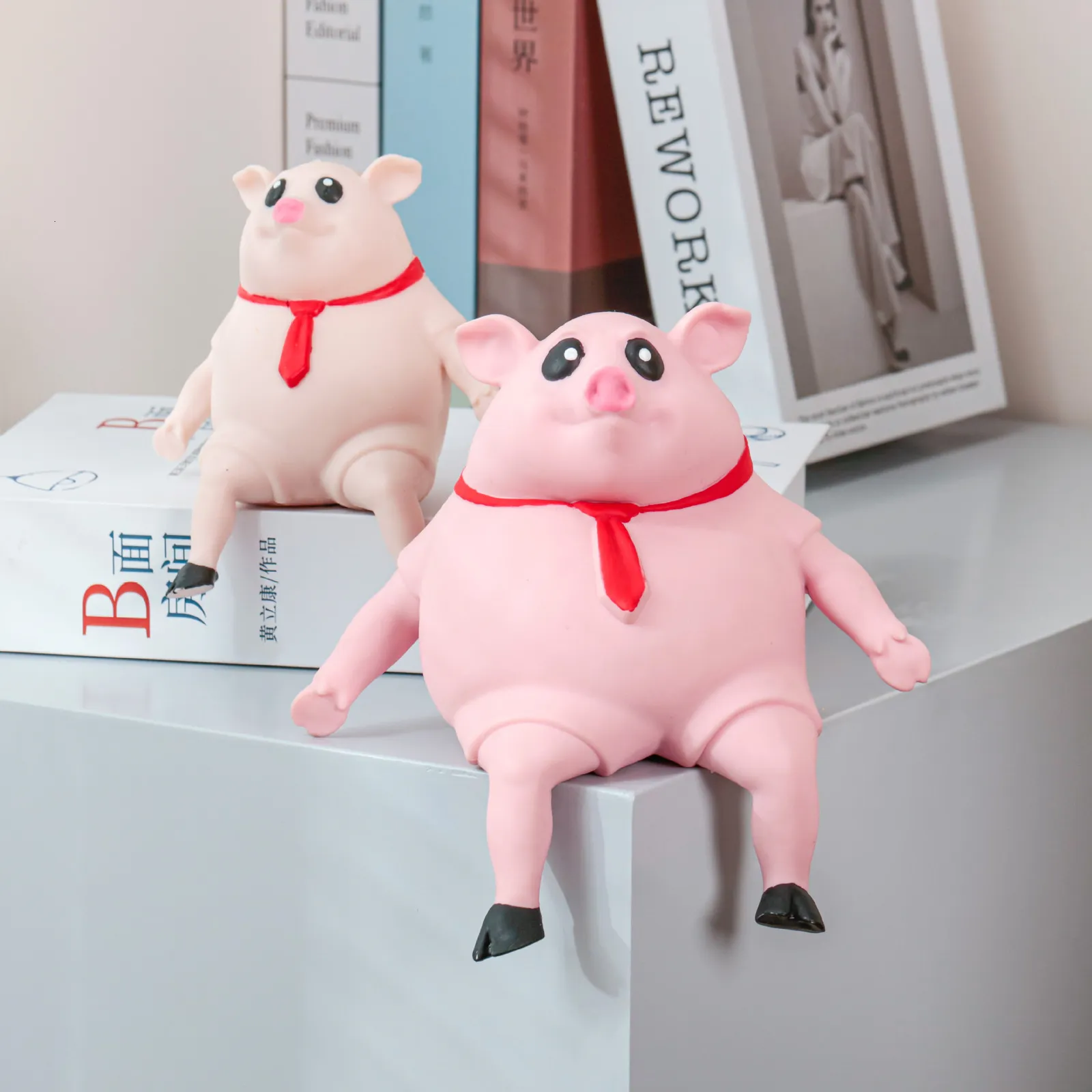 Figurine cochon rose anti-stress