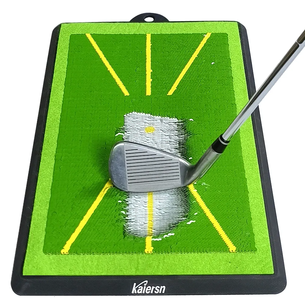 Andra golfprodukter Högkvalitativ träningsplatta för svängdetektering av bating boll Trace Directional Mat Path Pads Practice 230822