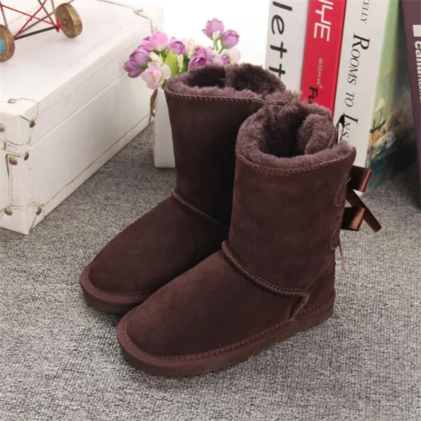 Bottes de neige pour enfants, pour garçons et filles, garde au chaud, chaussures en coton et en cuir de vache, antidérapantes, taille 3280