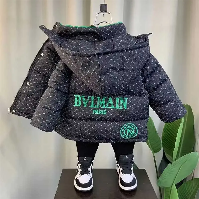 Down Coat Boys 'Cotton Coat 2023 New Fashionable Baby Winter Down Cotton Coat Children's Korean Version Thicked Cotton Coat J230823