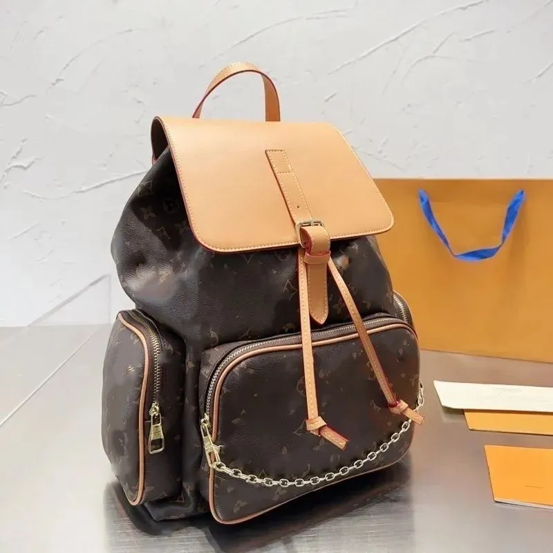 Luxury Embossed Leather Sling Backpack For Men Classic Designer Travel ...