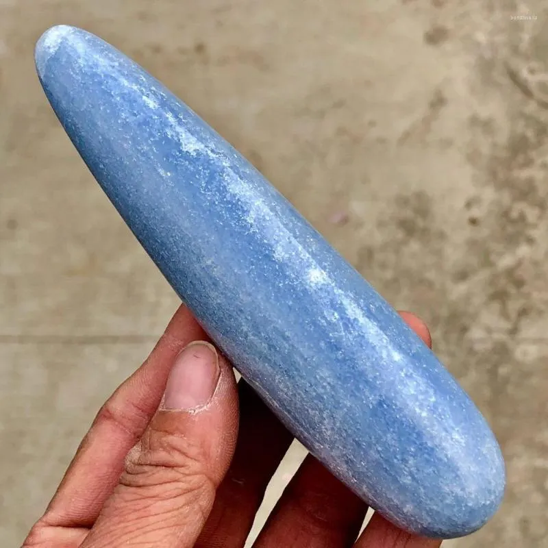 Decorative Figurines 165G Natural Quartz Beauty Celestite Crystal Massage Stick Healing Gift