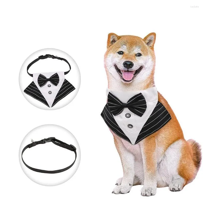 Hundhalsar svart söta tillbehör klädsel formell justerbar krage bowknot fluga tuxedo husdjur nackdräkt för valp