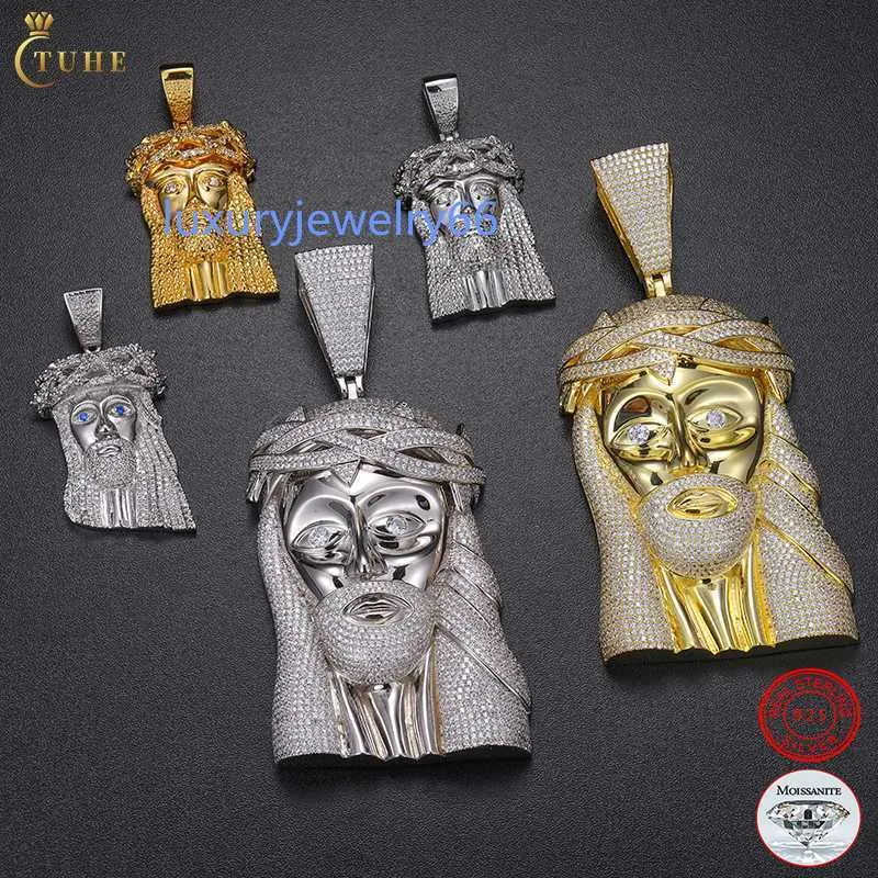 Iced Out Jesus Piece Pendant - VVS Moissanite, 925 Sterling Silver, Hip ...