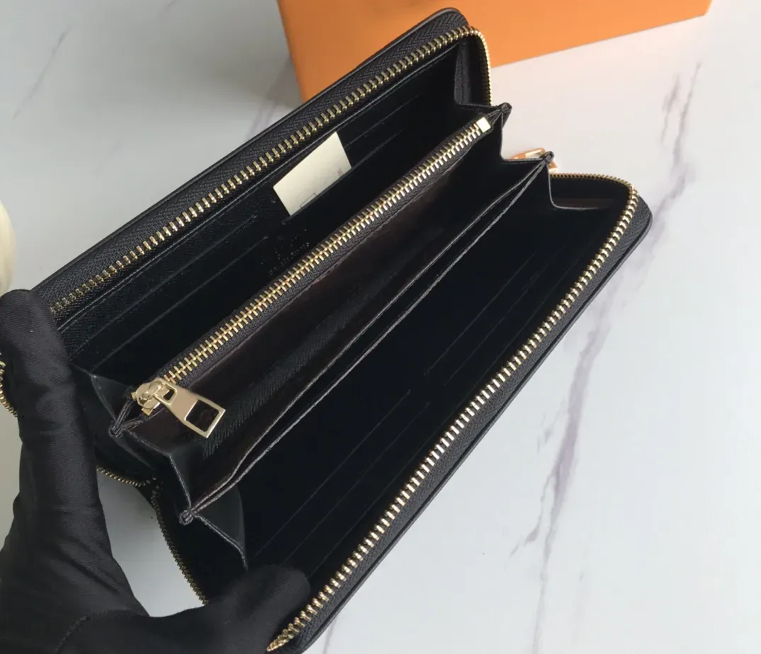 Portafoglio di design borse con cerniera di lusso portafogli da donna porta carte di credito con lettere floreali di alta qualità pochette da donna alla moda con scatola originale