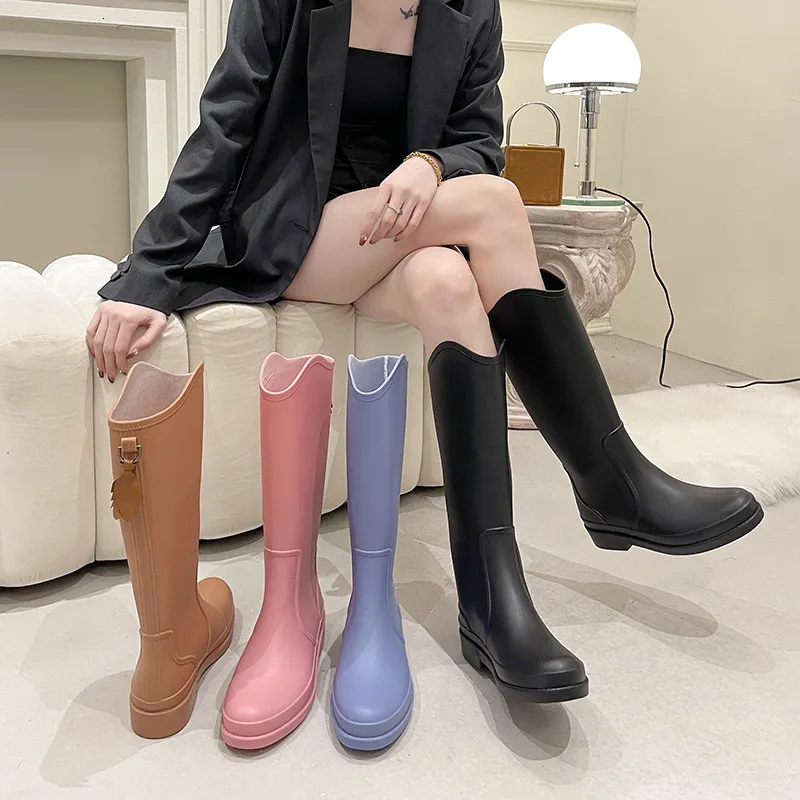 Rain Boot Boots Waterproof Nonslip Midcalf Water High Soft Tube Warm Women Fashion Bottom Work 230822