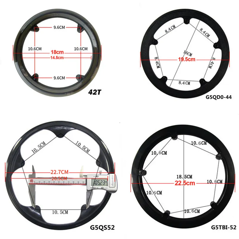 4 Holes Road Mountain Bike Chain Wheel Cover 42 Lightweight Crankcase Black
