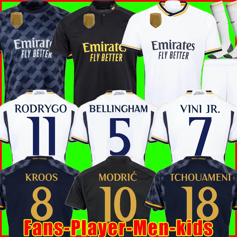 23 24 Bellingham Soccer Jerseys Vini Jr Camavinga Tchouameni Modric Rodrygo Football Shirt Wersja Camiseta Men Kids 2023 2024 Real Madryt