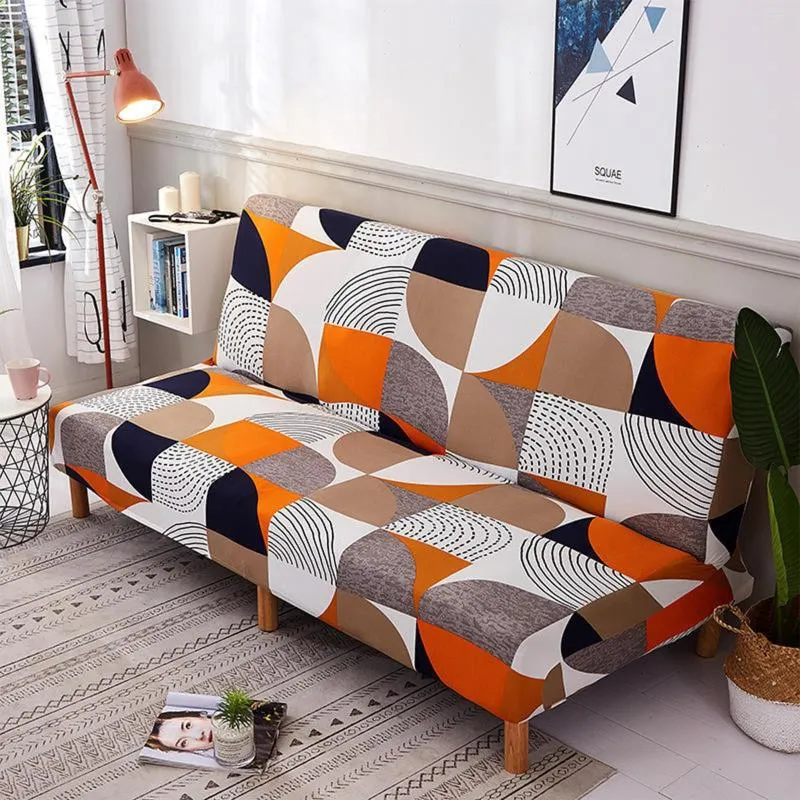 Sandalye kapaklar katlanır kanepe yatak kapağı düz renkli futon kolsuz slipcover polyester elastik kumaş tüm 4 parçalı su kanepe