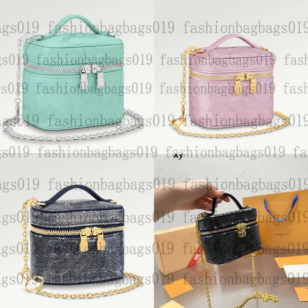 23SS Micro Vanity Bag BB Opalizujący torba kosmetyczna mini torba łańcuchowa TOSS TORDBAG TOMAM ROMPER KOBIETA Luksusowy projektant Crossbody Wysoka jakość torebka M82193 M82168 M45165