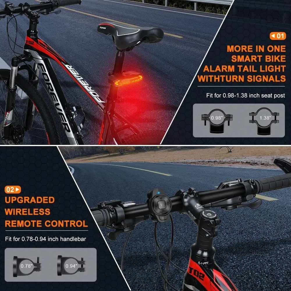 Frecce Per Bici LED 2 Luci LED Per Bicicletta Con Indicatore Di Direzione E Telecomando - 5 Modalità, Ricaricabile USB, Impermeabile IPX4 Telecomando Per Bici