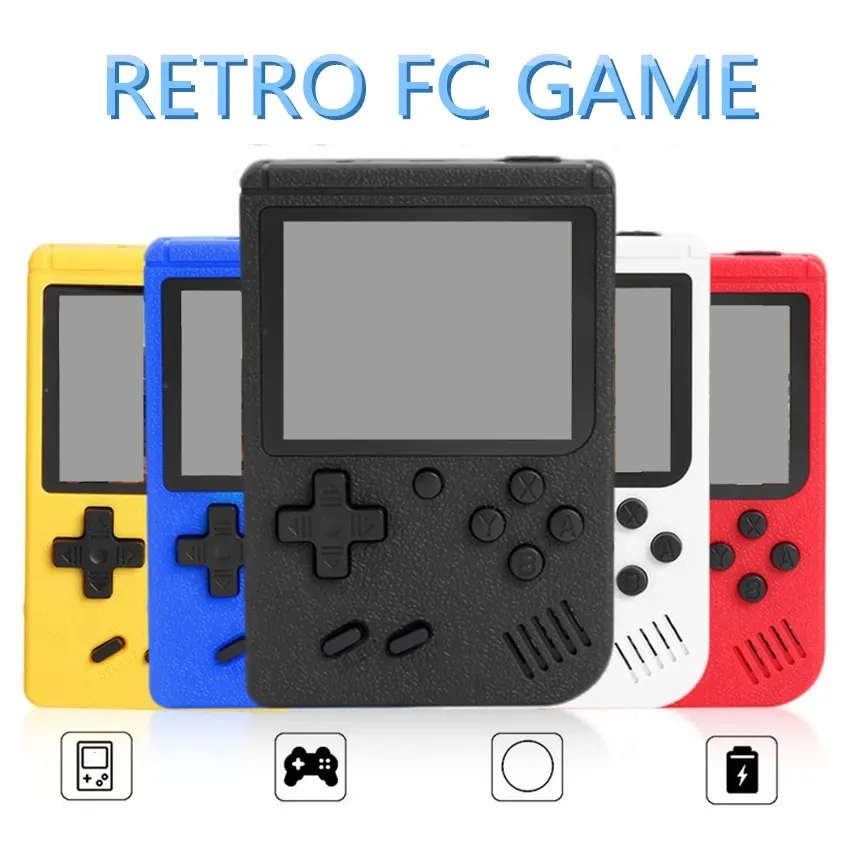 Mini handheld videogame console draagbare retro 8 bit model voor fc 400in-1 games av line connect tv-show kleur lcd game player voor kinderen cadeau