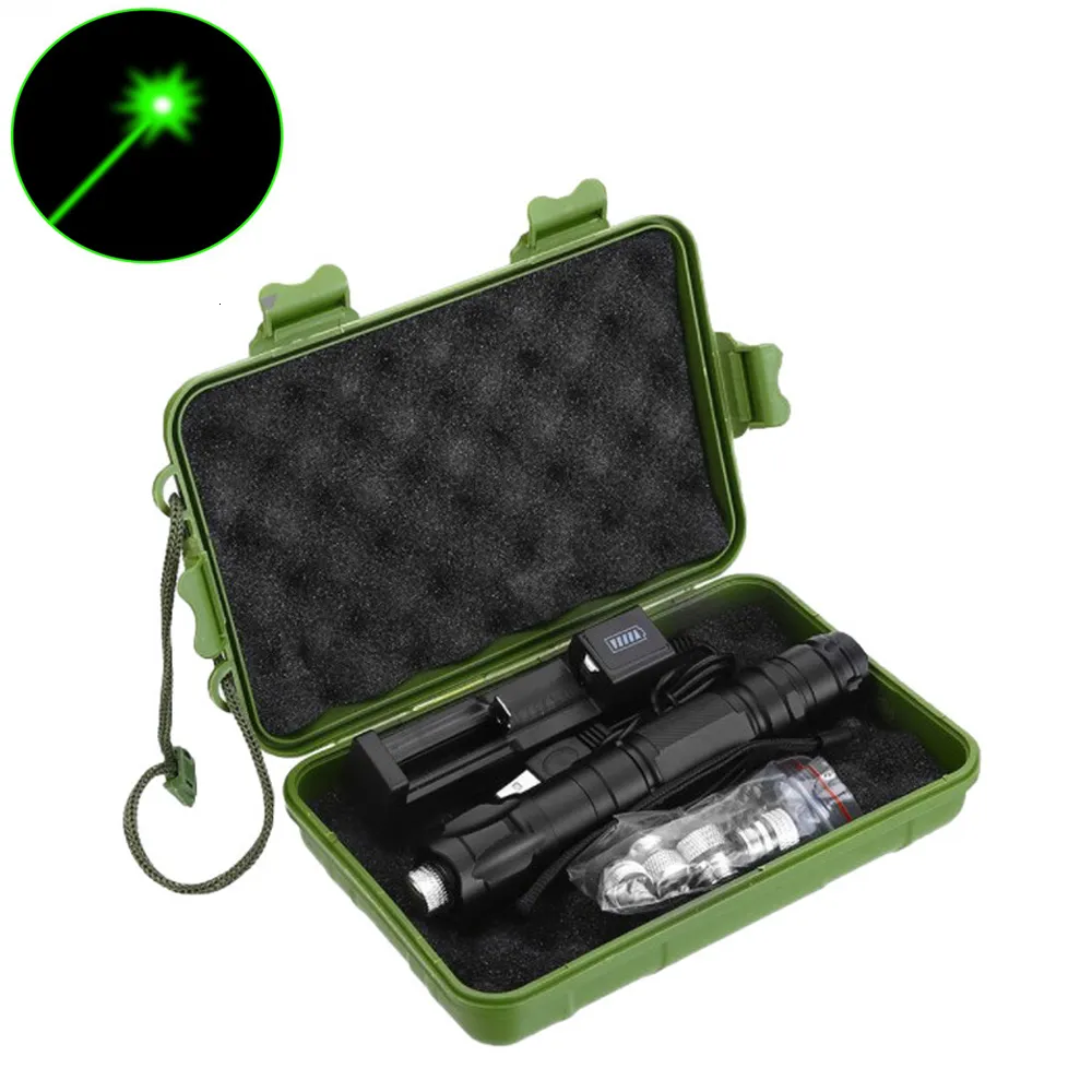 Puntatore laser più potenti puntatori per torcia laser verde 10000m Focustable Laser Light Burn Match Laser Stick per la caccia 230823