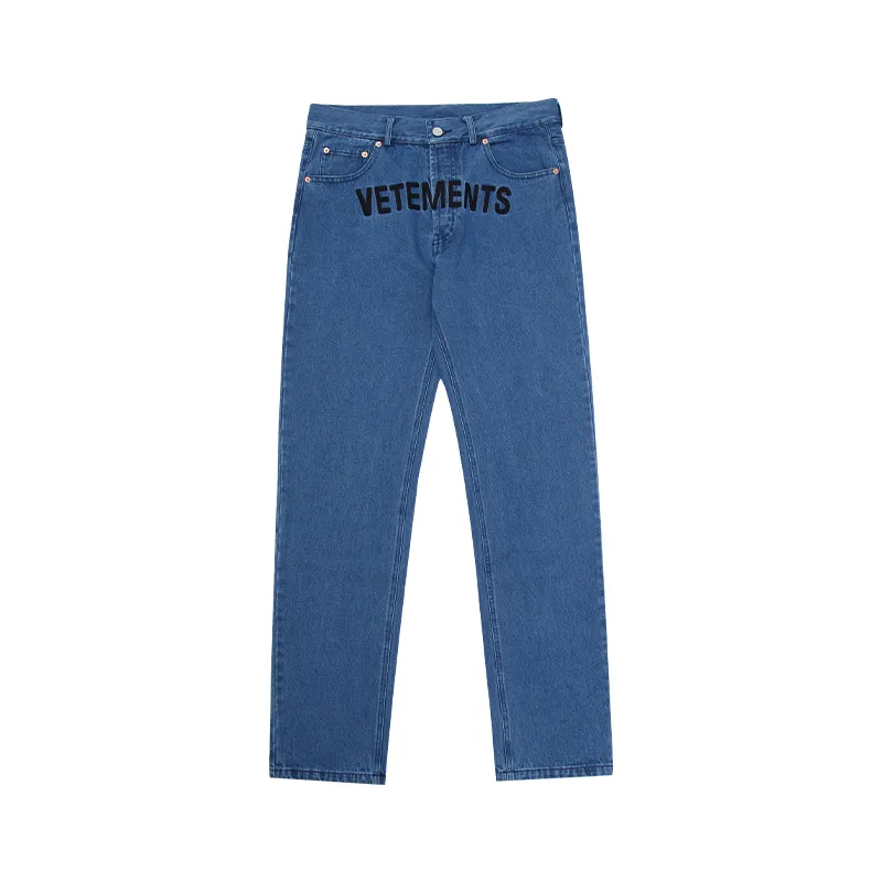Vetements Jeans Men Jeans Real S di alta qualità uomini donne Sopravvissuti Soppianti jeans Pantaloni da moda ricamato pantaloni a gamba dritta 807