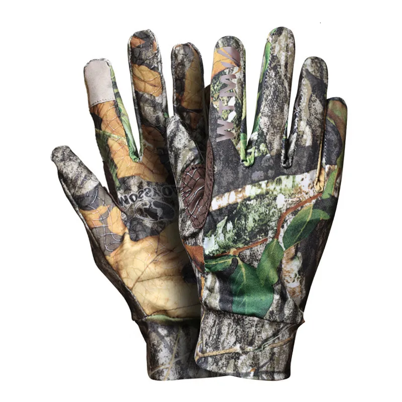 Gants de sport élastiques antidérapants, pour la chasse, le tir, la pêche en plein air, écran tactile, bionique, doigt complet, Camouflage de roseaux, 230822