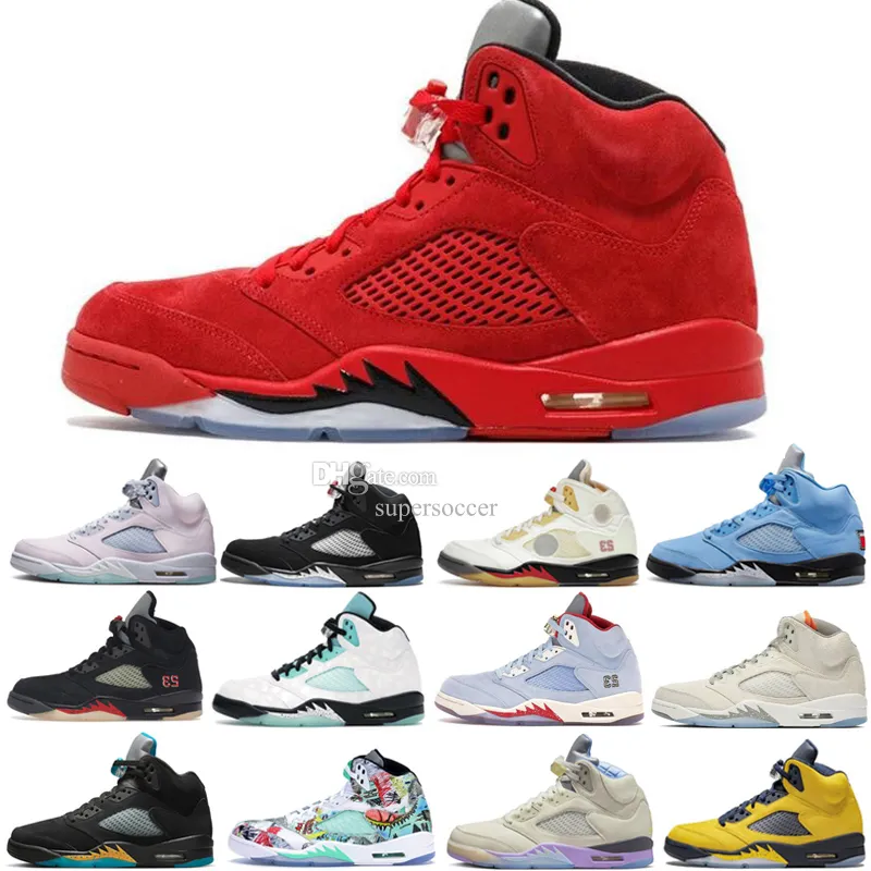 Jumpman 5 баскетбольная обувь мужчина Aqua UNC 5S Green Bean Dark Concord Racer Blue Raging Bull Red Suede Jade Horizon Sail What The Paster Mens Trainers Sport Sneakers