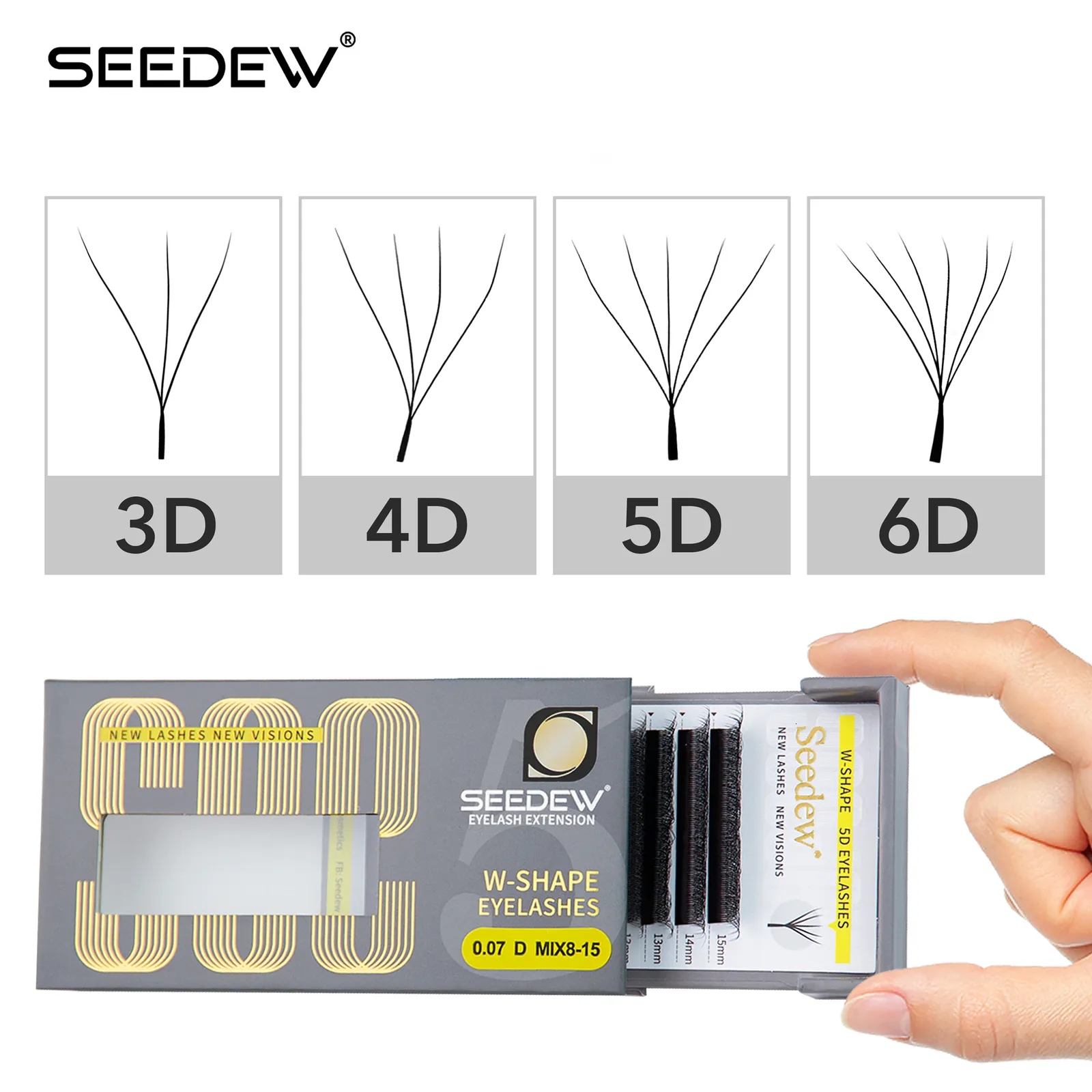 つけまつまつげシードWシェイプ3d 4d 5d 6d自動開花ブルーム延期ファンまつげs花はメイクアップスーパーソフトフル濃度230822を知っています