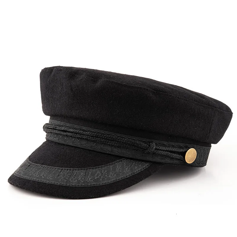 Berets Large size navy cap small head flat hat felt army big bone men wool plus sizes military caps 5255cm 5557cm 5860cm 6063cm 230822