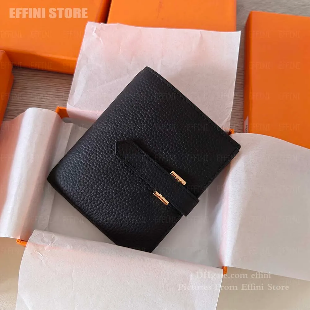 EFFINI Womens Mens Wallet Luxury Designer Wallet Woman Fashion Short Purses Soft Real Leather Credit Card Holder with Zipper Coin Purse Wallets Cardholder Man