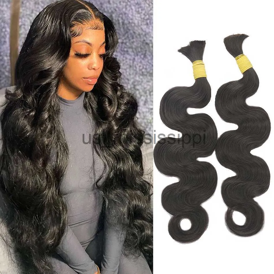 Perruques synthétiques Ventes d'usine 100 cheveux humains en vrac tressage vietnamien vague de corps 100g Bundle naturel noir brun blond 70 cm Remy cheveux x0823