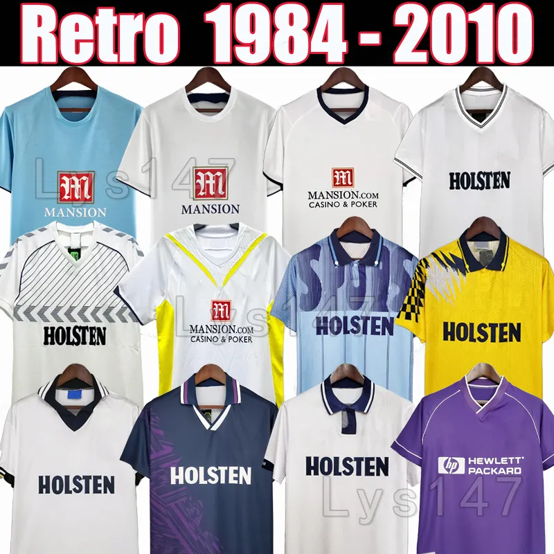 토트넘 레트로 축구 유니폼 2006 07 08 09 1983 84 1986 Spurs Klinsmann Gascoigne Anderton Sheringham 1991 92 93 94 95 98 1999 클래식 빈티지 셔츠 유니폼