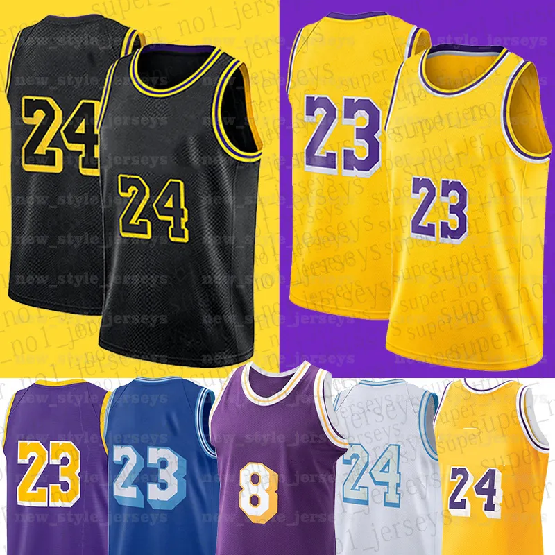 Men LeBron 23 James Lakeres Basketball Jerseys Anthony 3 Davis 8 24 Bryantes los Youth Black Mamba Jerseys shirt